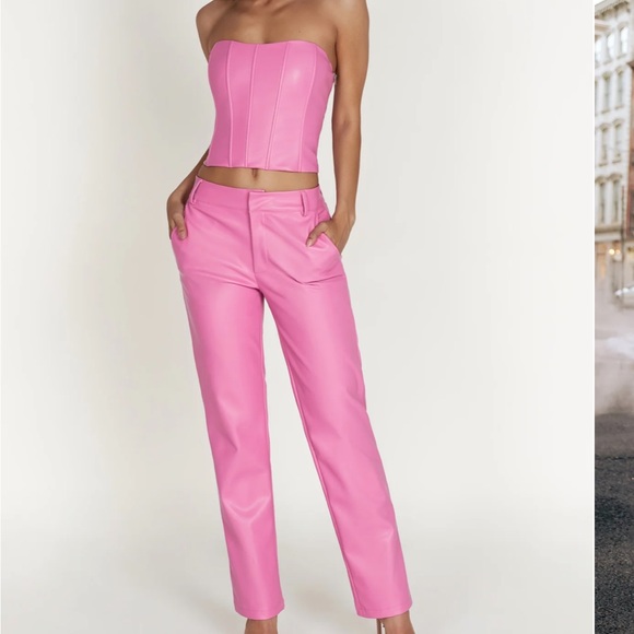 Matilda Slouchy Low Rise Faux Leather set - Picture 1 of 4